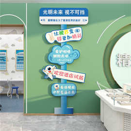 网红打卡眼镜店墙面装饰文化氛围验视光科中心医院形象玻璃门贴画