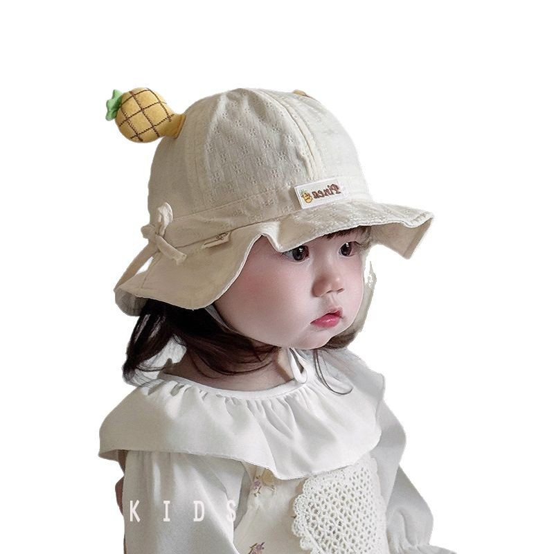 Baby pescador sombrero primavera y otoño delgada fruta de dibujos animados sombrero sombrero para niños sombrero versátil para niños y niñas pequeños meses