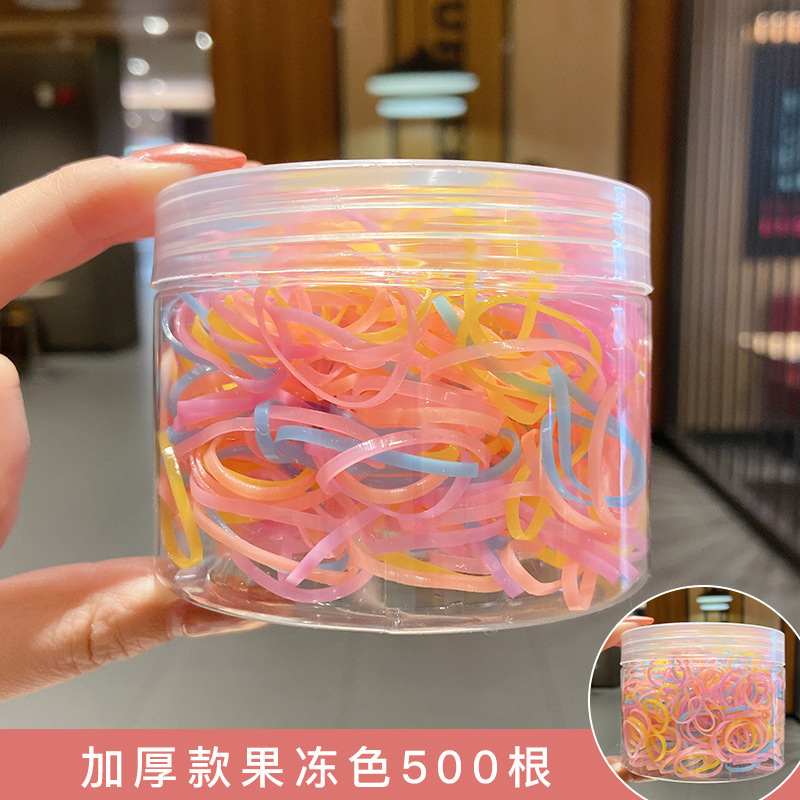 Banda de goma para mujeres para el cabello grueso grueso anillo de cabello adulto desechable de alta elasticidad anillo de goma negro duradero cuerda de cabeza pequeña
