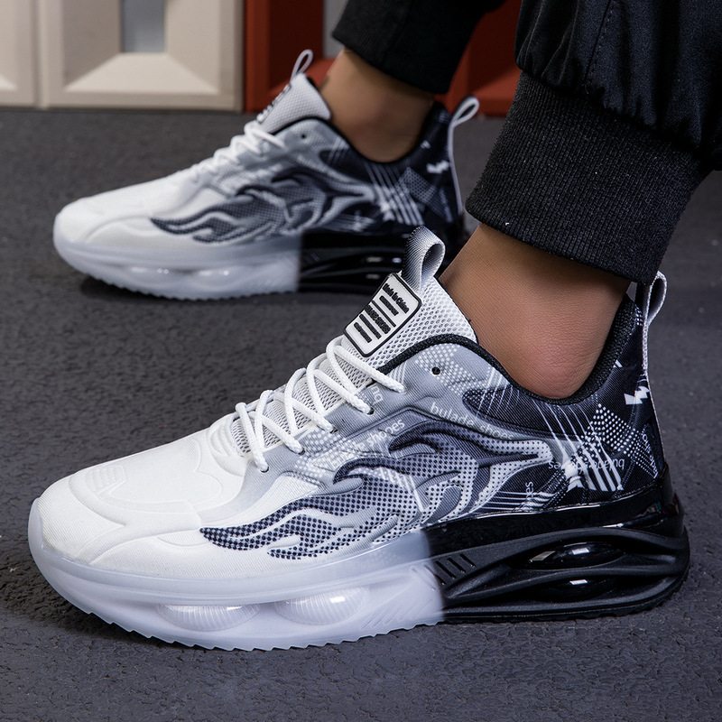 Cross-Border Mesh Shoes, New Fly-Knit Shoes, Non-Slip, Lightweight, Breathable Running Shoes, Air-Cushioned Hiking Shoes, Casual Sports Trendy Shoes