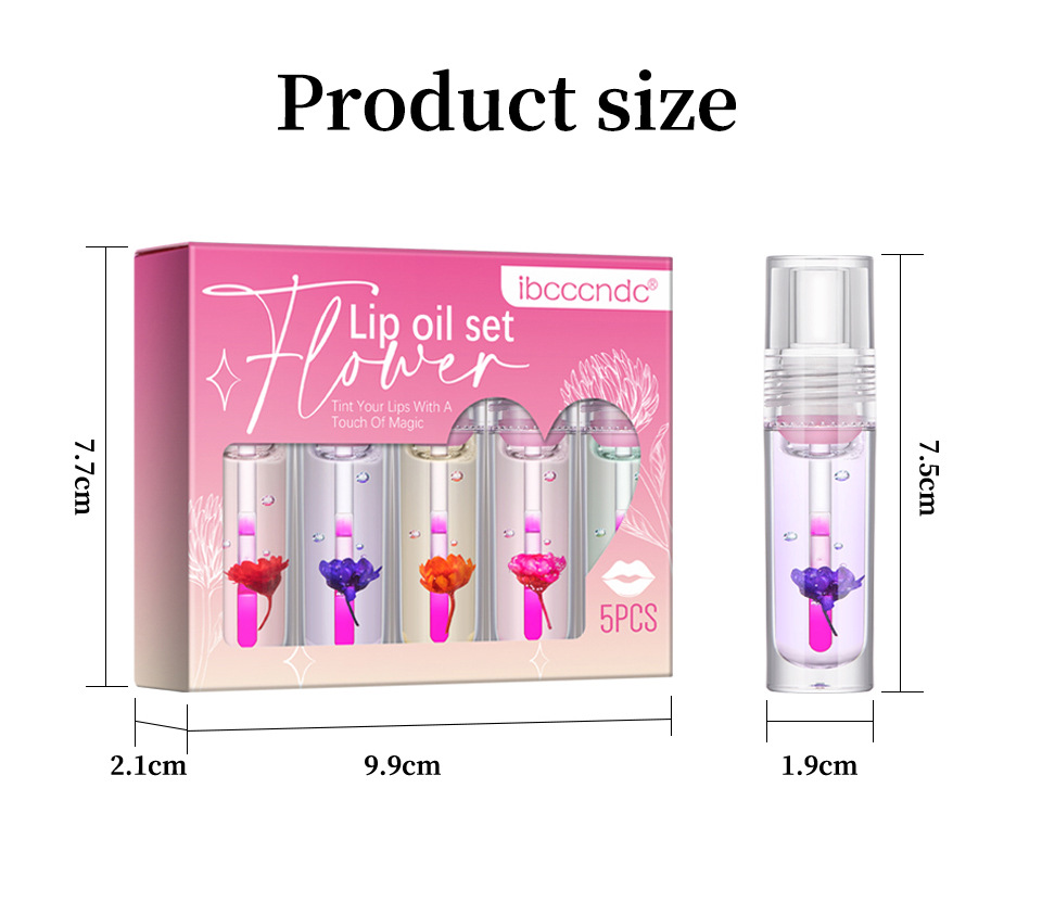 ibcccndc Flower Lip Moisturizer 5-bottle Set Transparent Dudu Lip Gloss undefined