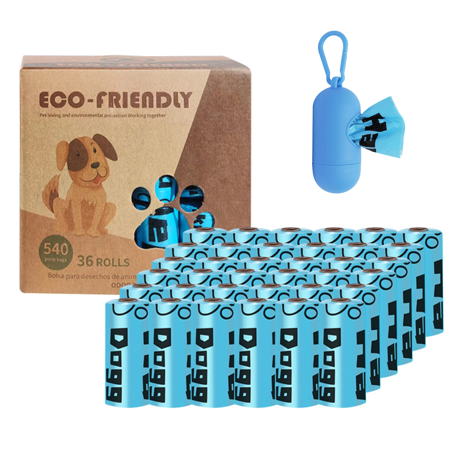 Transfronterizo en stock al por mayor 1,5 Bolsa de basura para mascotas de seda en caja bolsa de caca EPI bolsa de caca degradable bolsa de caca