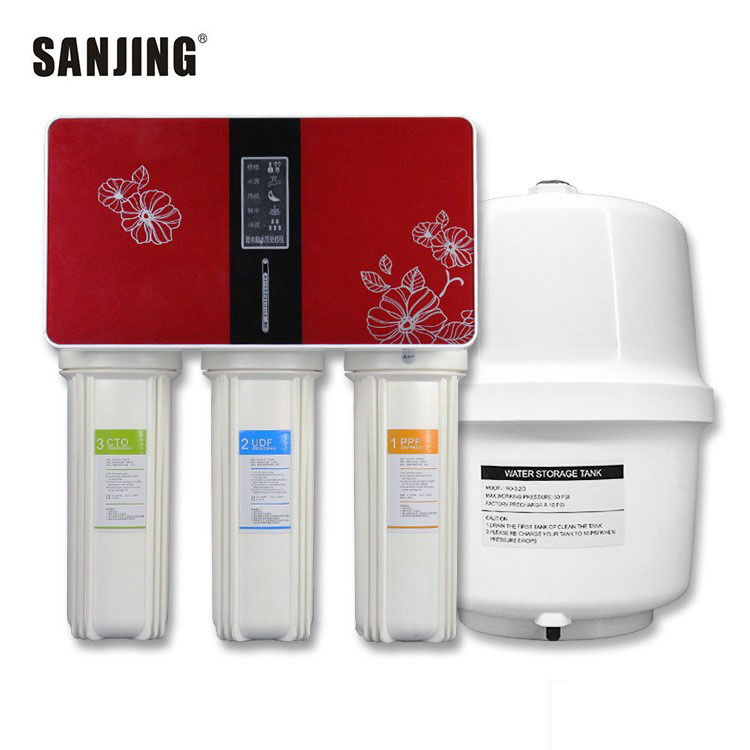 Cubierta de vidrio tipo ro máquina de beber directa ósmosis inversa máquina de agua pura purificador de agua doméstica