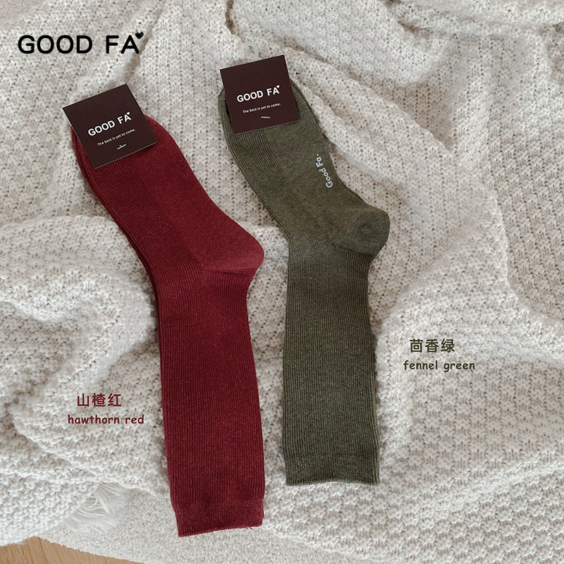 GOODFA 2023 осень-зима футбольные танцевальные икры носки хлопковые базовые тонкие ниточные чулки 23145