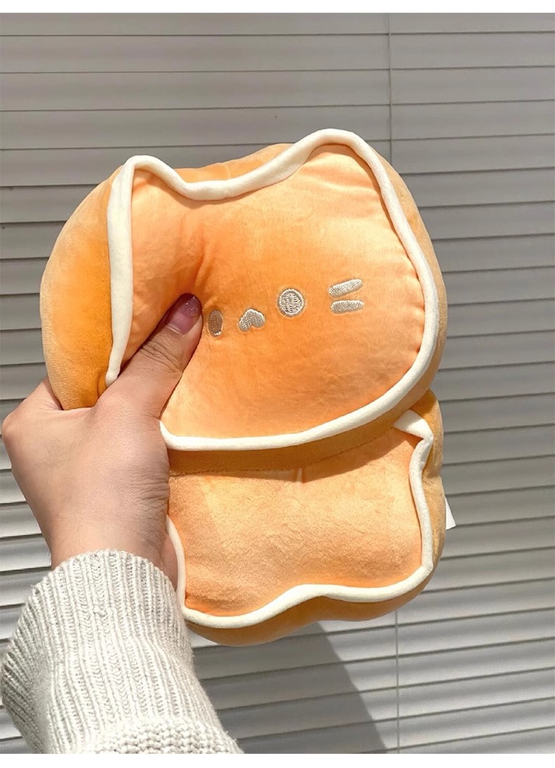New, super cute and adorable toast cat plush toy, cartoon bread doll, pillow, children's gift, birthday toy for girls