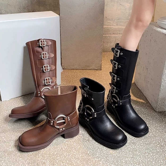 Martens, Ding Boots, leather denim high boots platform, genuine leather