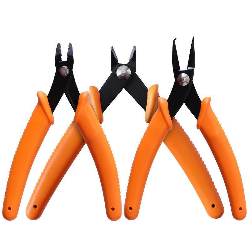 橙色3件套手工珠宝钳开环尖嘴钩钳斜口钳压接钳定位珠钳DIY饰品