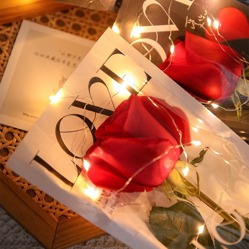 Inglés opp bolsa de flores bolsa de flores al por mayor bolsa de flores del día de San Valentín material de flores bolsa de embalaje de ramo único recubierto de película impermeable