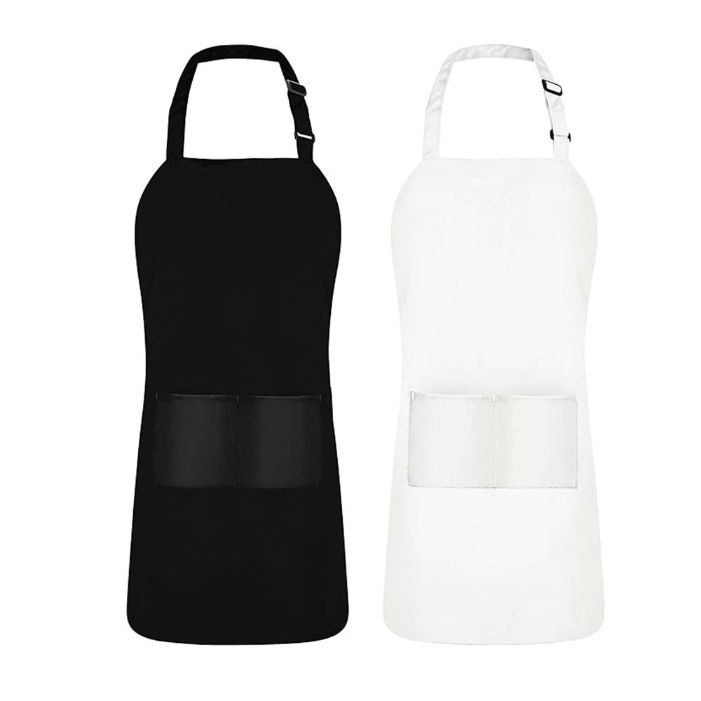Household Apron Outdoor Barbecue Printed Polyester Kitchen Black Foreign Trade Apron Direct