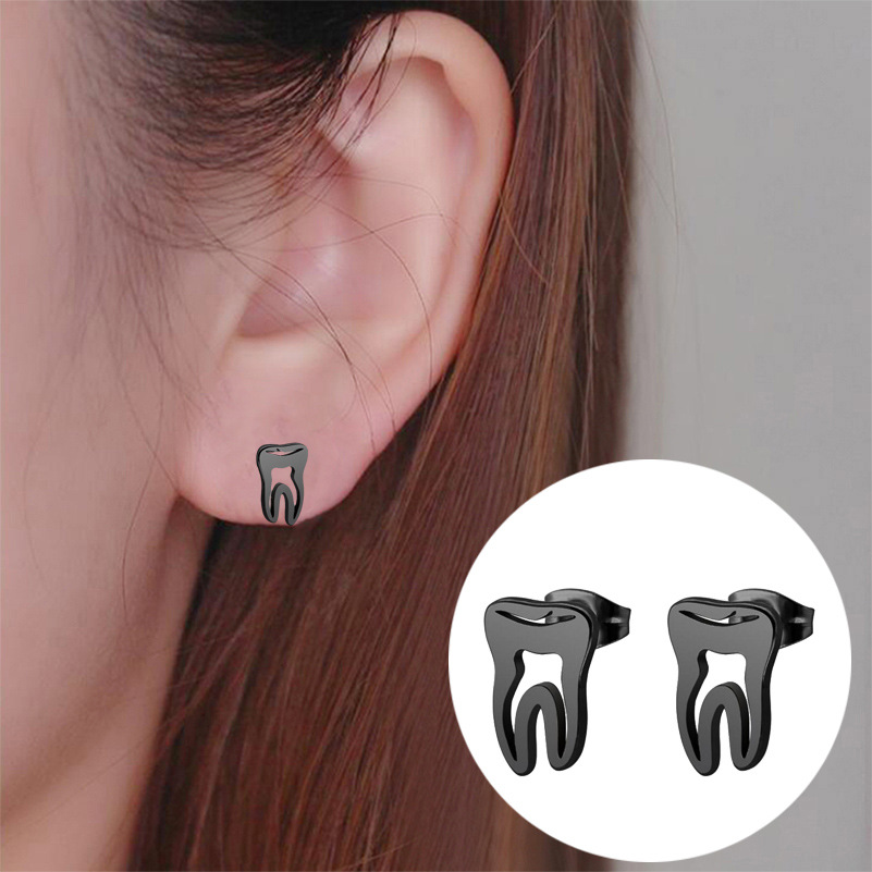 Fashion Solid Color Stainless Steel Ear Studs 1 Pair display picture 1