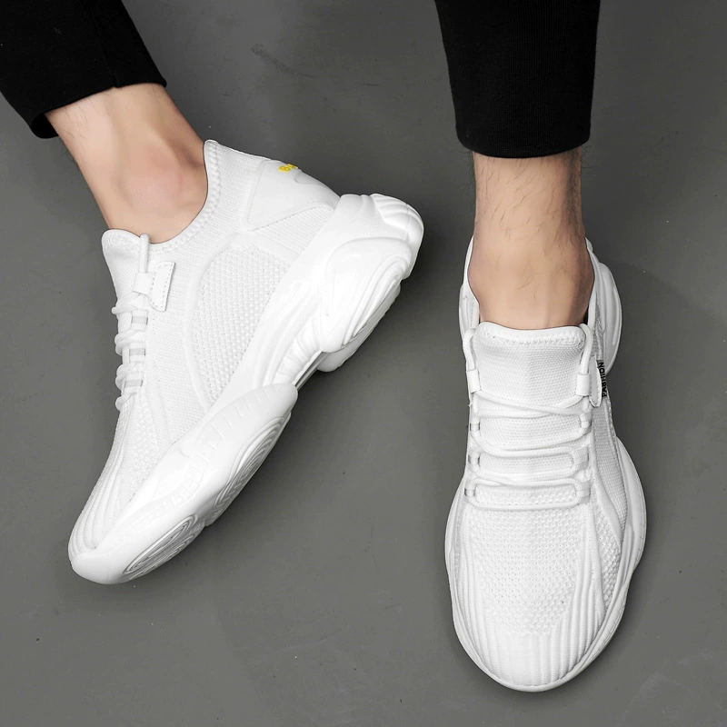 Summer invisible sports high shoes for leisure, men's footwear, 6cm