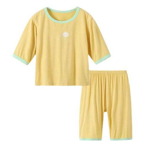Baby Summer Set Modal Two-Piece Separable Baby Clothes Thin Ice Silk for Boys and Girls Summer Air Conditioning Clothes