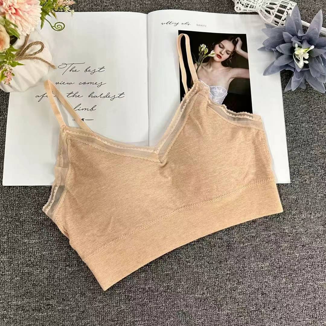 Nueva taza fija sin costuras hermosa espalda sin anillo de acero ropa interior chaleco chaleco cómodo ropa interior damas base sostén al por mayor