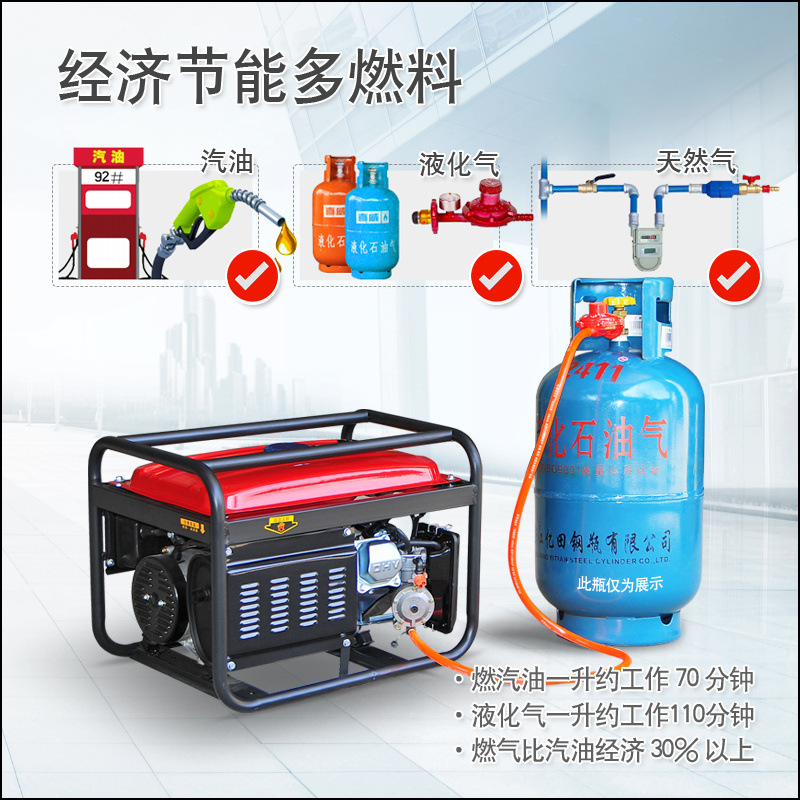 Generador de gas portátil multicombustible gas natural licuado fuente de alimentación de emergencia doméstica generador de gas de carbón