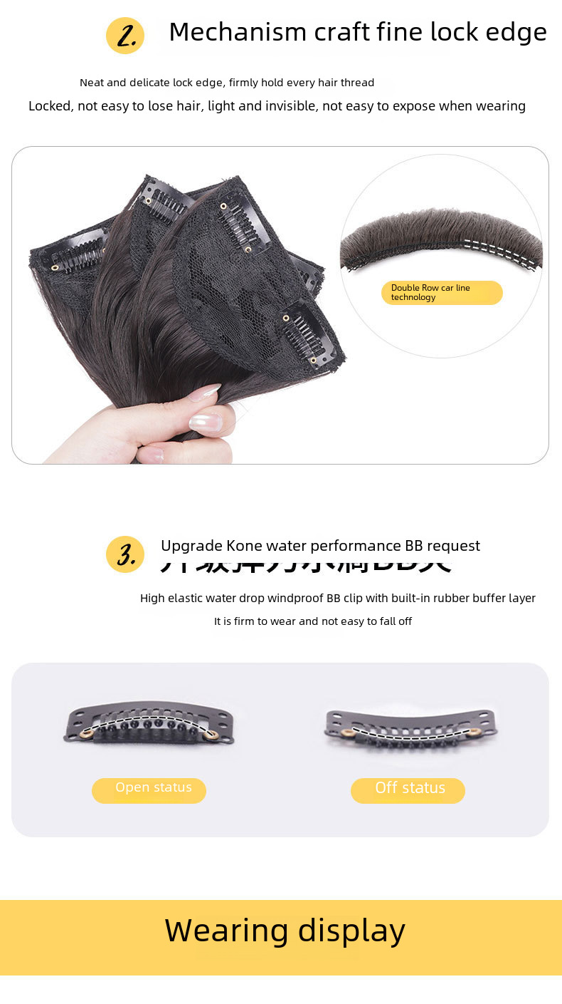 Pruik dames lang haar eendelige waterrimpel pruik onzichtbare naadloze haarverlenging driedelig lang krullend haar grote golf_voghion.com