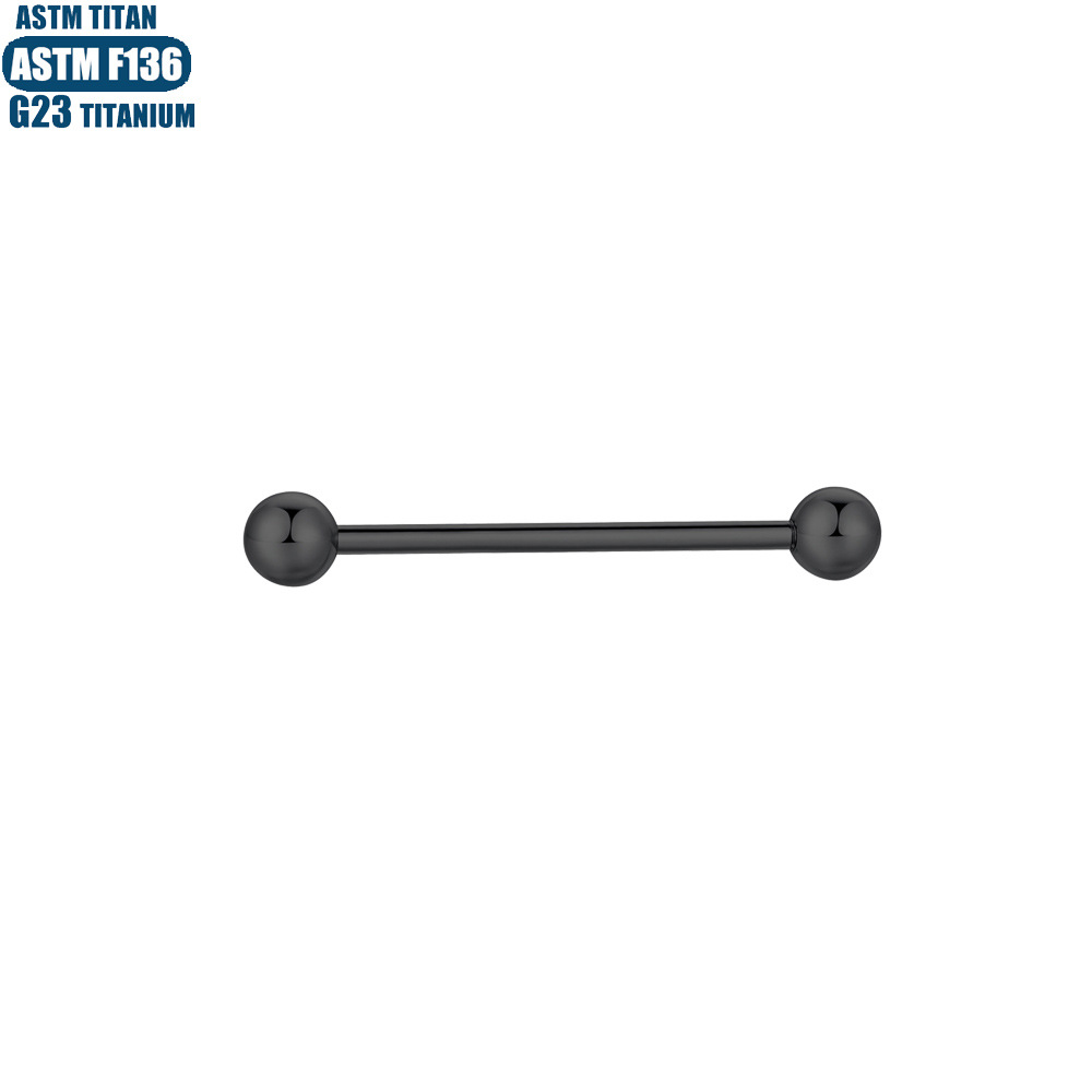F136 Titanium Perforated Nipple Nail Lip Nail Round Ball Inner Spiral 1.6mm Straight Barbell Piercing Jewelry Eyebrow Nail Ear Bone Nail detail image 9