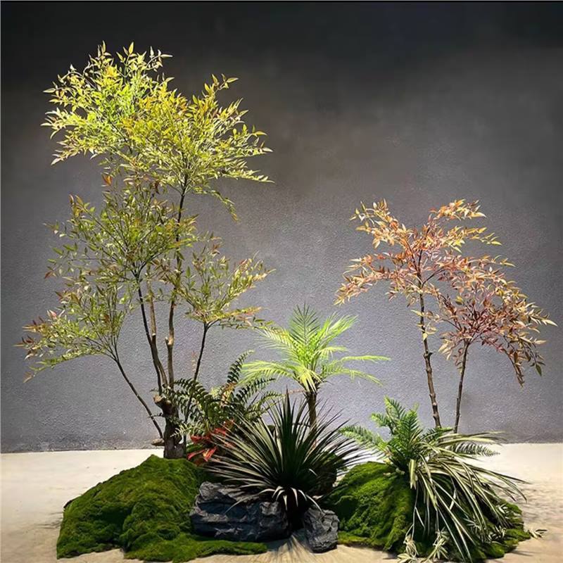 模擬緑の植物北欧スタイルの緑の植物南天竹鉢植え屋内窓床景観装飾緑の植物|undefined