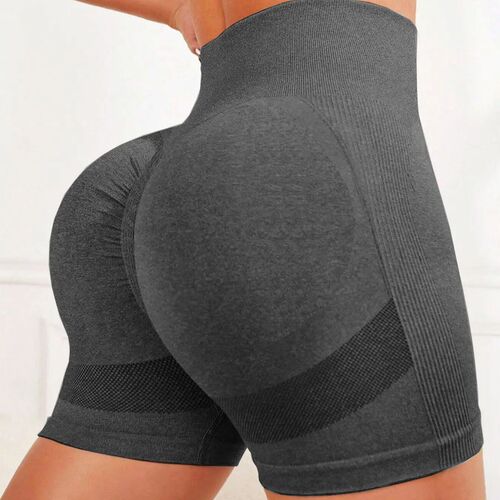 European and American buttocks yoga shorts three-quarter pants high waist abdominal tightening pants outerwear yoga pants women's running sports fitness shorts 