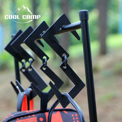 Outdoor camping multi-purpose S-shaped hook camping pot hanging camping lamp hanging storage rack pendant metal hanger double hanging