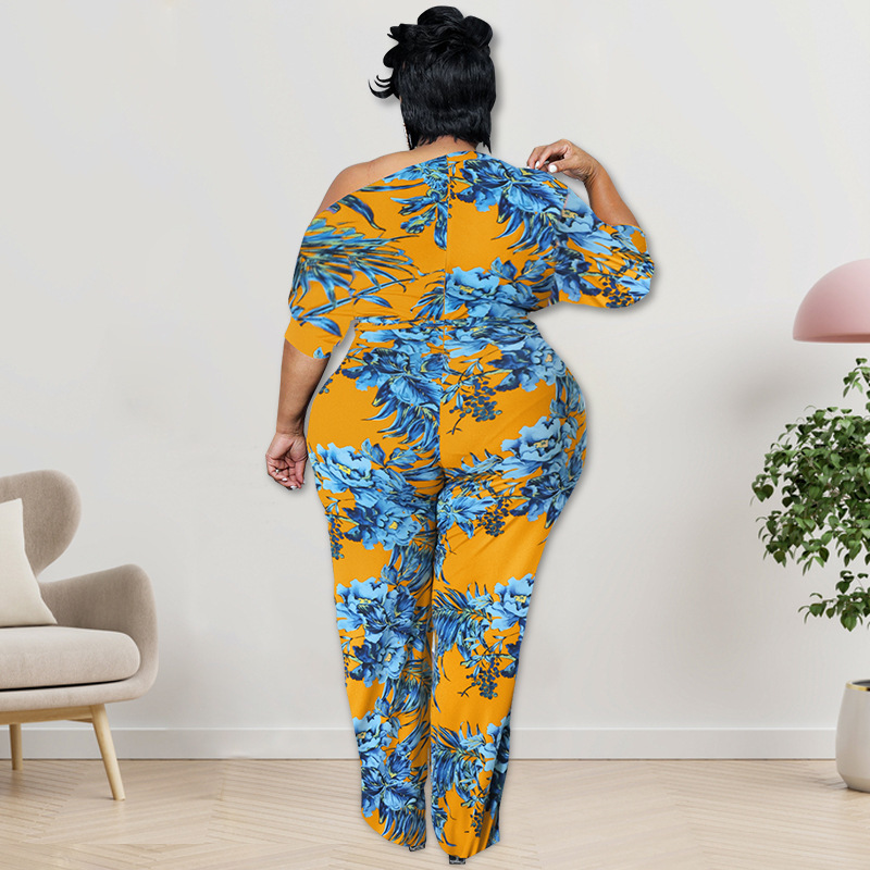 Women's Clothing Plus Size Women's Sexy Off-Shoulder Jumpsuit Long Sleeve For Formal & Casual For Women Plus Size_ecoleips.com