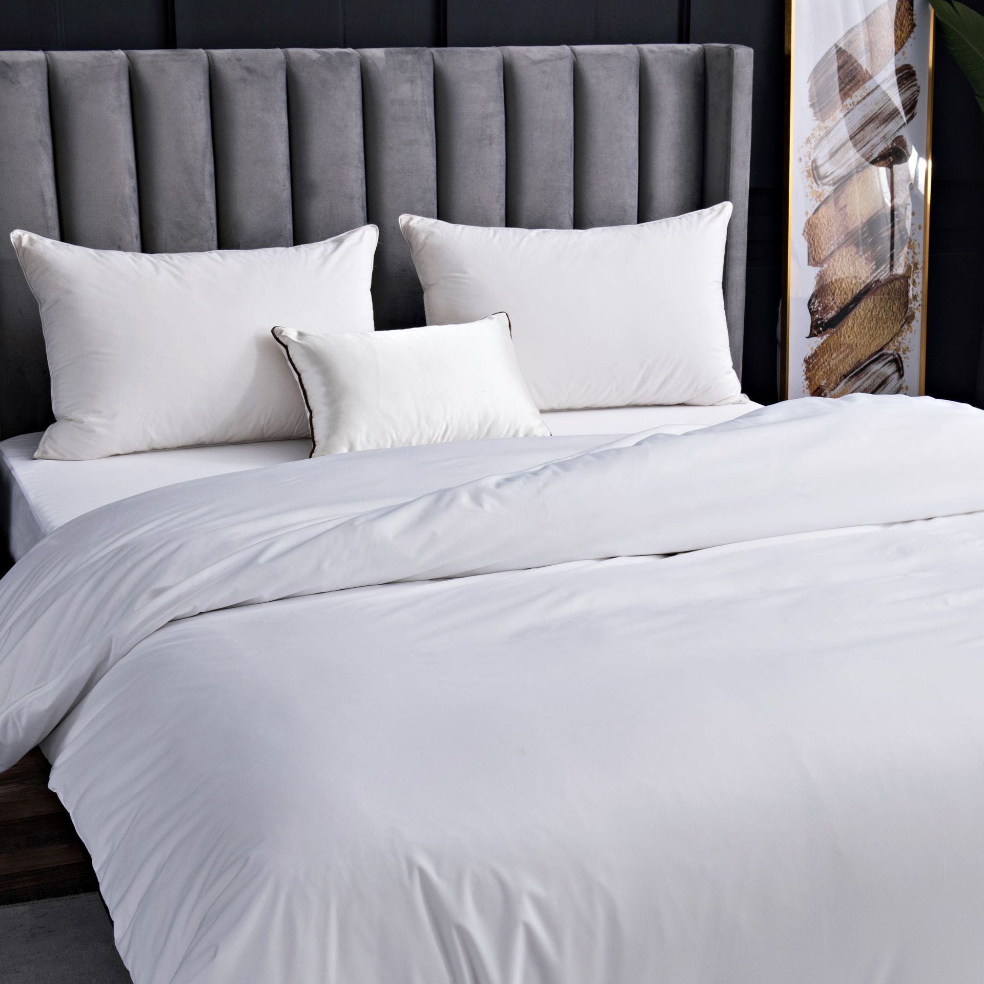 Cubierta blanca del edredón del algodón de Bambú