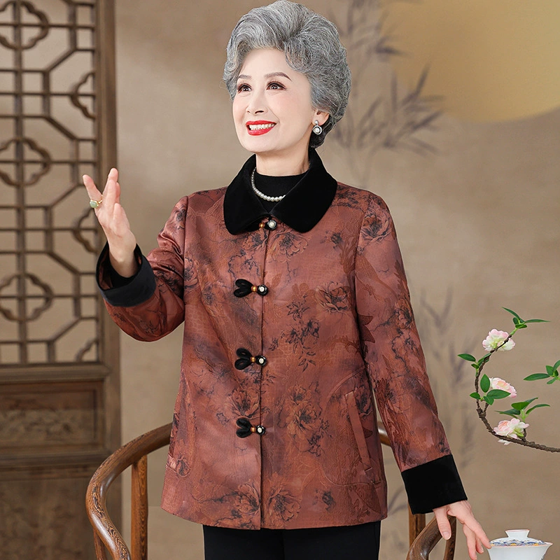Люди среднего и пожилого возраста осенние куртки бабушкины атмосферой плюс размер топ женский 60 лет 70 мама осенний и зимний кардиган свекровь одежда
