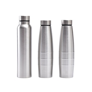 Sports bottle new stainless steel single-layer big belly Cup single-layer three-wire cup rolled steel lid curved olive bottle vacuum bottle