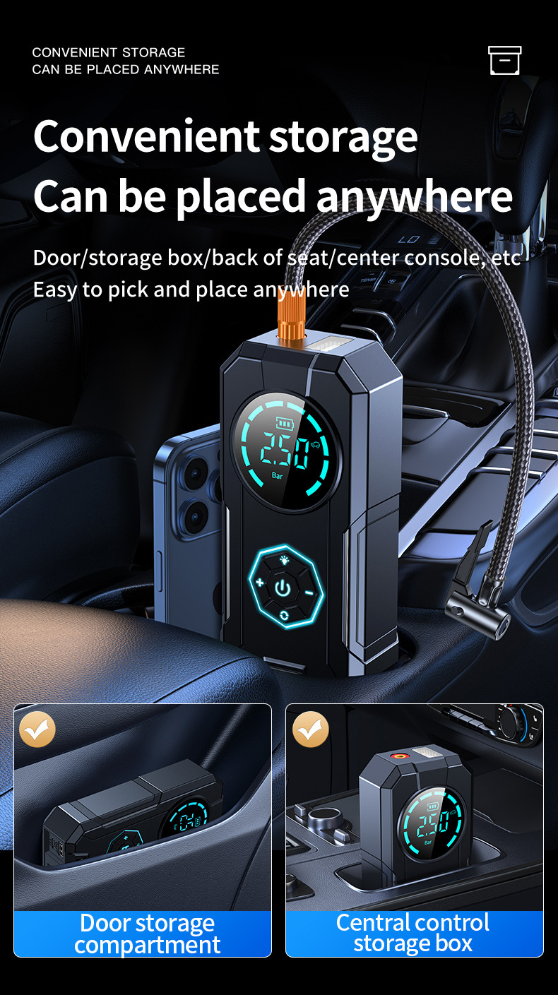 【Ys01】Cross-Border Car Air Pump, Wireless Portable 12V High-Power High-Pressure Automatic Inflator for Vehicles