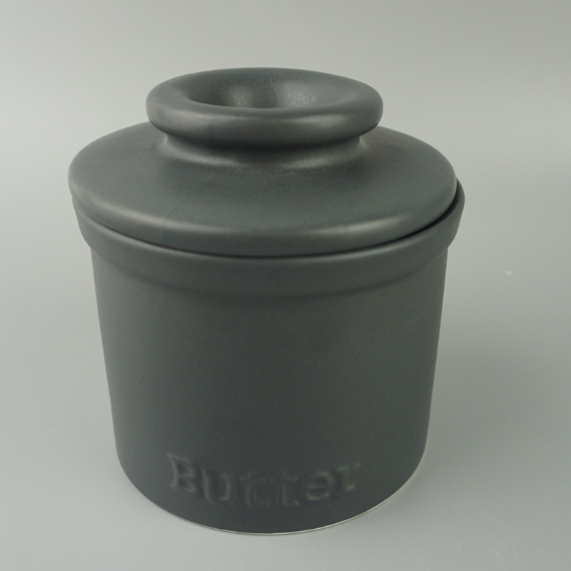 Selección estricta de latas de mantequilla de cerámica blanca y negra, platos de queso con cubierta, tanques de almacenamiento de queso de cocina, tanques de almacenamiento, caja de mantequilla