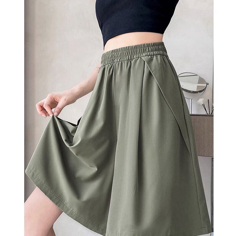 Single/Double Piece Ice Silk Quick-Dry Skirt Pants for Women 2026 Summer Large Size Thin Casual High Waist Loose Wide-Leg Shorts for Women Single/Double Piece Ice Silk Quick-Dry Skirt Pants for Women 2026 Summer Large Size Thin Casual High Waist Loose Wide-Leg Shorts for Women