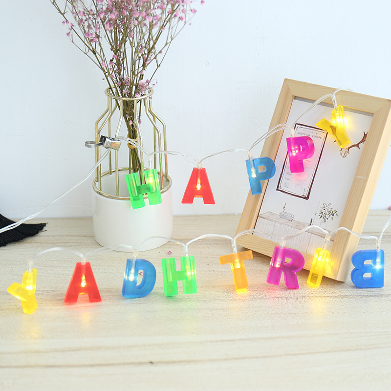 Factory Direct sales Merry Christmas letter light string LED letter light box holiday light Happy Birthday indoor and outdoor light string