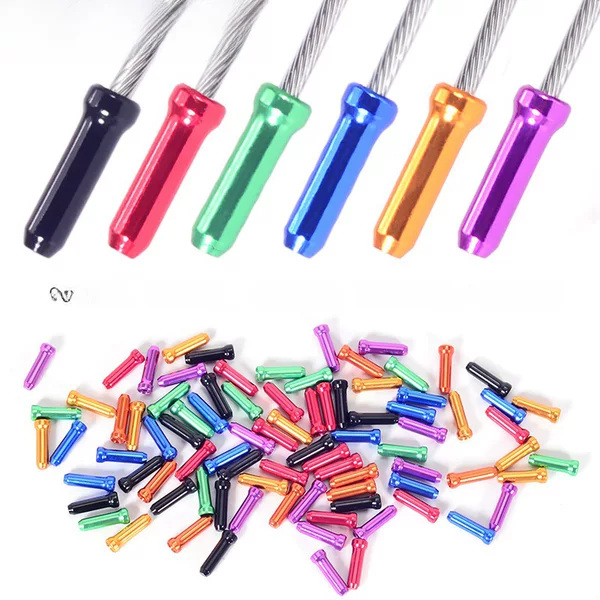 Bicycle Cable Tube Tail Cap Inner Cable Sleeve Variable Speed Brake Cable Core Cap Aluminum Alloy Anode Colorful Aluminum Tail Cap