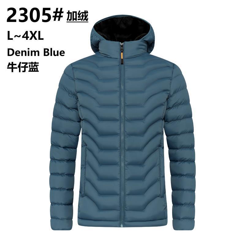 Abrigo de algodón acolchado de los hombres de otoño e invierno costilla abajo de algodón acolchado abrigo encapuchado engrosado moda casual suelta algodón acolchado abrigo de comercio exterior al por mayor