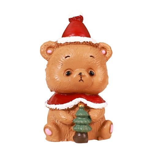 Christmas small ornaments micro landscape cute cartoon Santa Claus Christmas tree animal decoration ornaments blind box gifts
