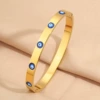 【199】Golden blue eyes bracelet