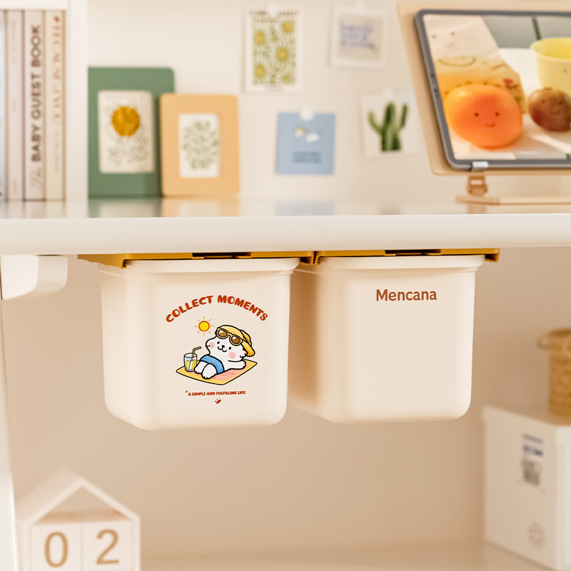 Under-Desk Narrow Trash Can with Lid for Home Kitchen and Living Room, Creative, Simple, and Stylish Waste Bin Under-Desk Narrow Trash Can with Lid for Home Kitchen and Living Room, Creative, Simple, and Stylish Waste Bin
