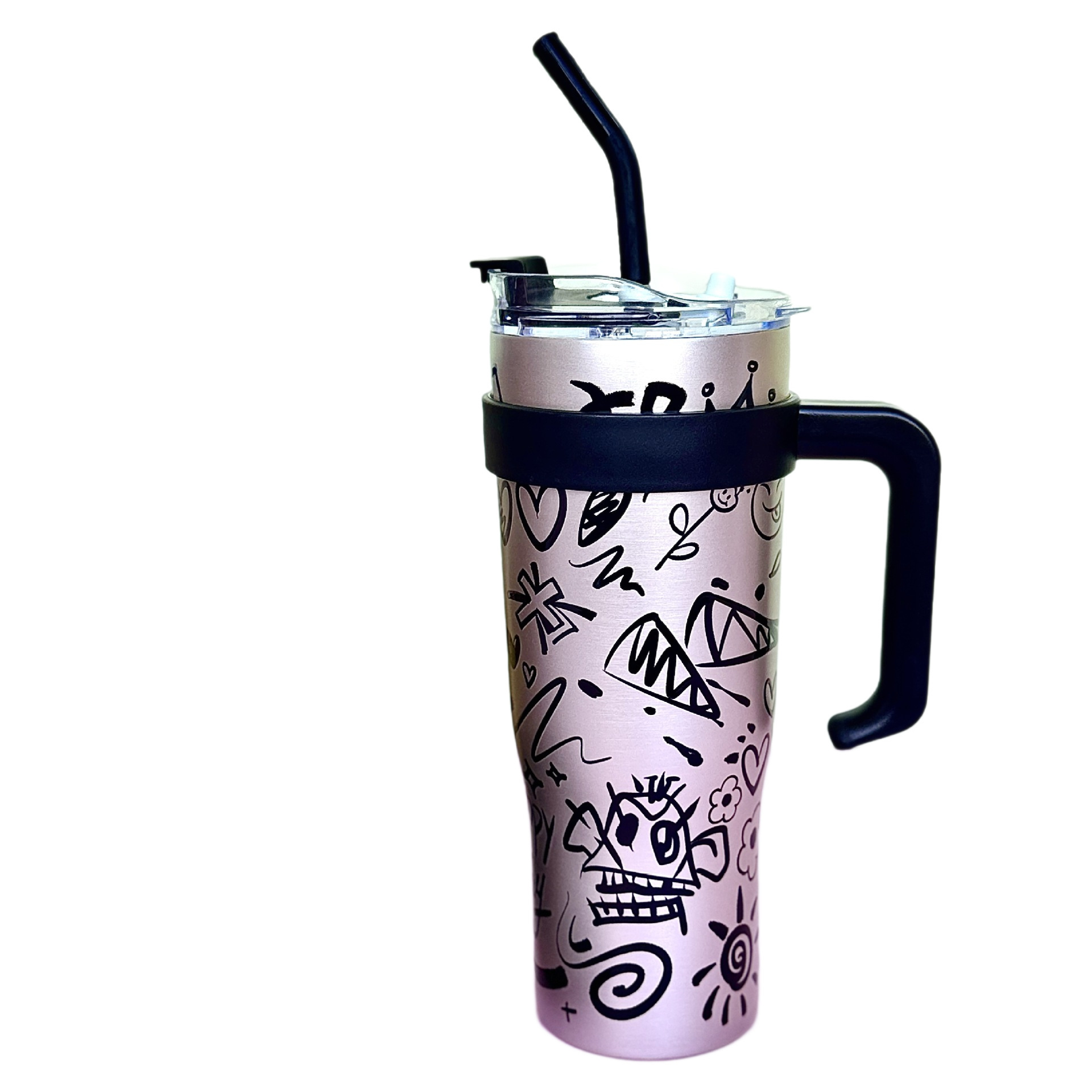 Taza de gran capacidad de las niñas de alto valor facial con taza de agua de paja, taza de agua de gran tamaño, taza de agua de gran tamaño, regalos al por mayor