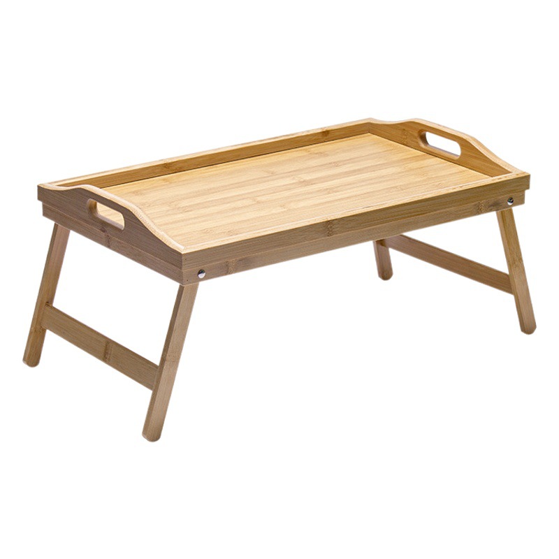 Bambú multifuncional perezoso plegable Mesa cama ventana pequeña mesa dormitorio simple escritorio de la computadora con los pies bandeja de té plato de cena
