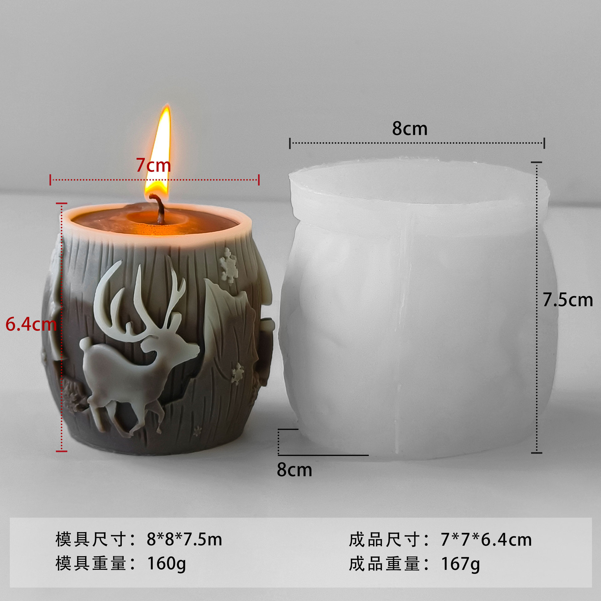 Jiahui Navidad Alce cilíndrico molde de bananas Decoración de Navidad DIY accesorios abrasivos