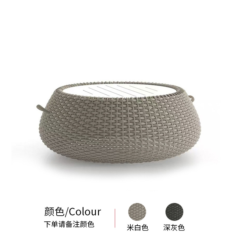 Sofá al aire libre simple nórdico patio jardín de caña trenzado ocio al aire libre mesa de té terraza combinación de muebles de comercio exterior