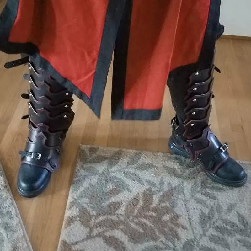 欧洲古代中世纪宫廷战士PU皮护膝护腿话剧表演cosplay写真道具-阿里巴巴
