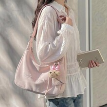 雾樱栖柔暗纹绣字腋下包女大学生温柔氛围感日常出游休闲斜挎包