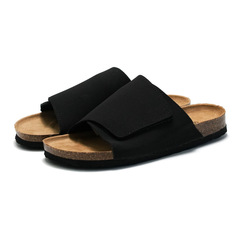 RUIZUSTOCK Men's Clogs Soft Cork Slides Trendy Student One-Piece Slides Men's Sandals Suede