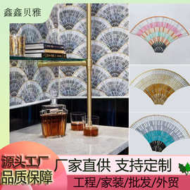 彩色玻璃马赛克背景墙简约吧台前台厨房浴室卫生间阳台民宿墙砖