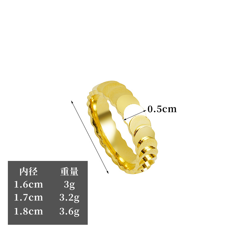 Nuevo anillo de oro de arena vietnamita, anillo de escamas de pez, anillo de pareja, joyería al por mayor, cobre chapado en oro