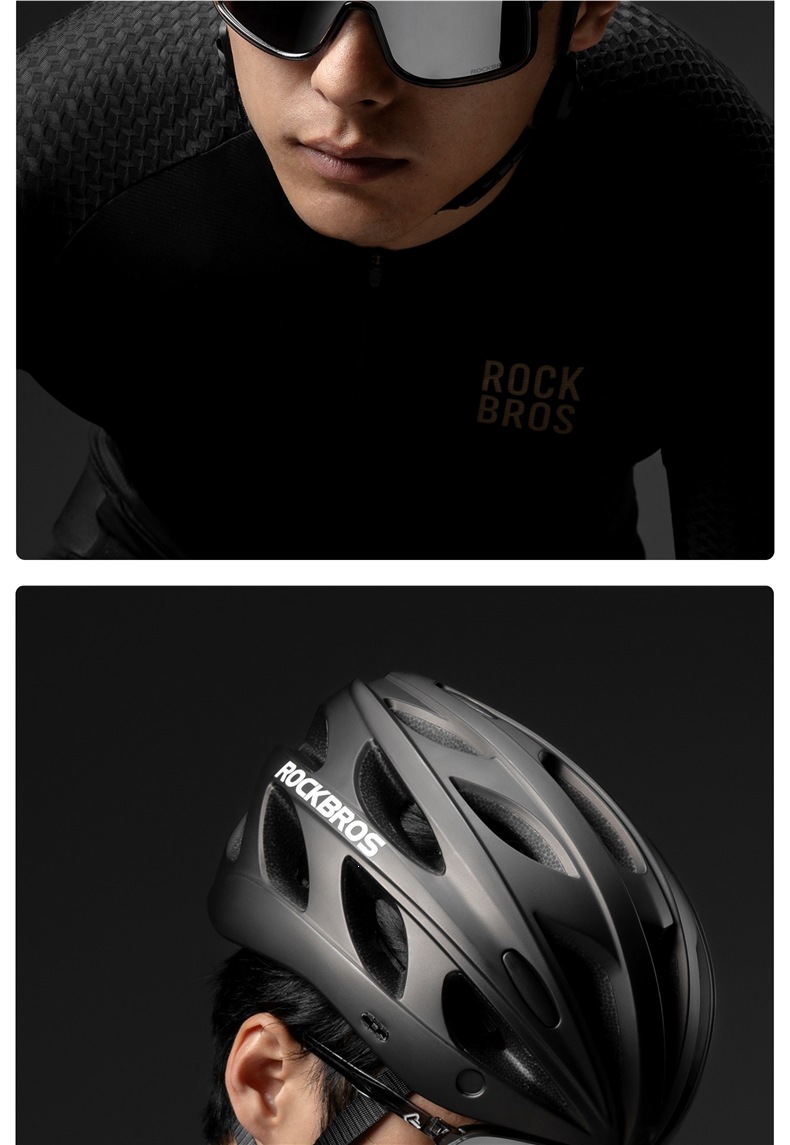 Rock Brothers bicycle helmet with goggles, one-piece cycling helmet for men and women, mountain and road bike safety helmet