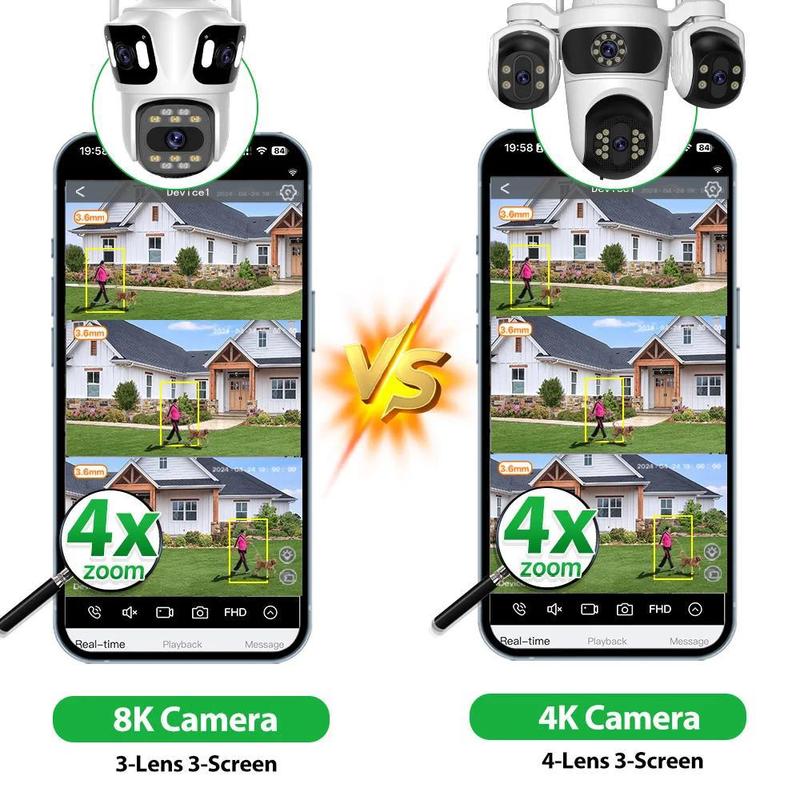 ICSEE 3メッシュ 4メッシュ ガンボール 12MP 監視カメラ 家庭用 屋外 360度 死角なし デュアルカメラ Xiongmai|undefined