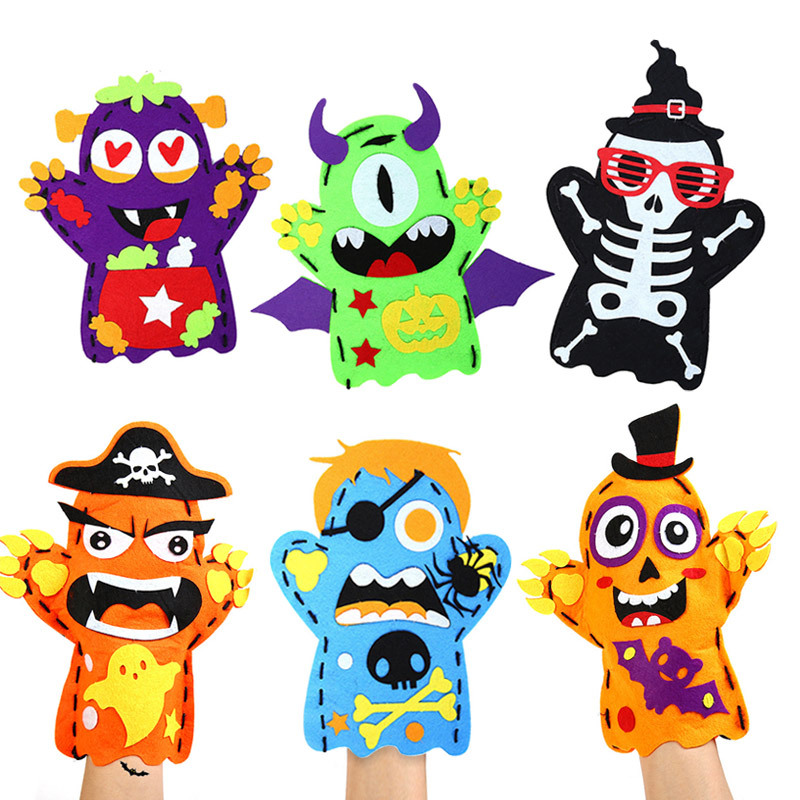 万圣节手偶礼物毛毡不织布diy制作材料包节日限定款手工礼品