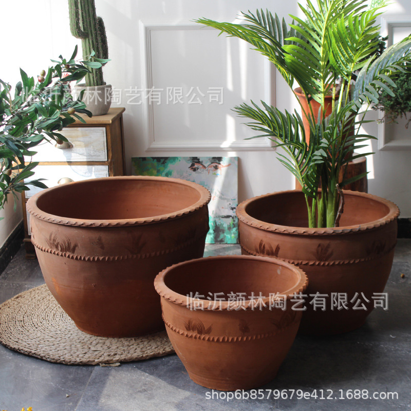 Jardín de terra de terra maceta gran maceta de lirio gran maceta naranja ventilada maceta antigua
