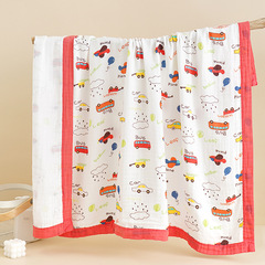 Factory wholesale baby bamboo cotton swaddle four-layer gauze bath towel combed cotton edging children's blanket baby towel blanket quilt